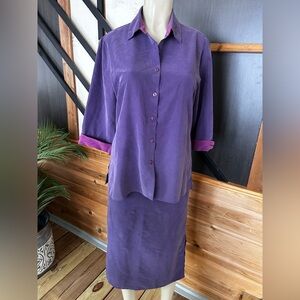 Jaclyn Smith Classic Purple Set - Size Blouse M size Skirt S  pre loved
